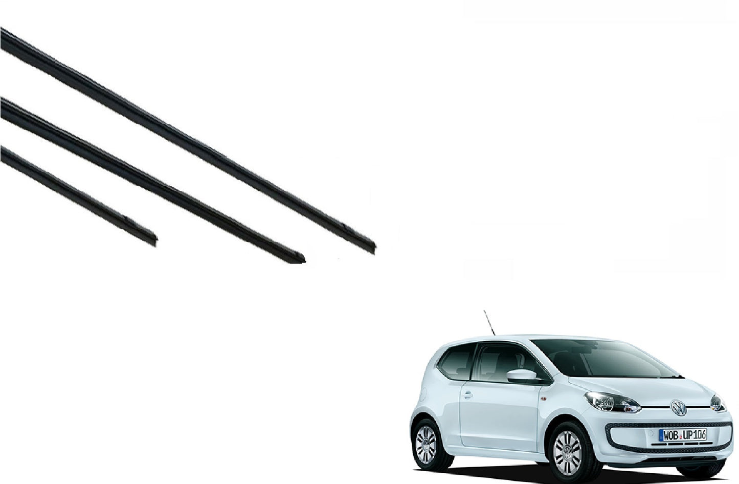 VW UP アップ 適合サイズ ワイパー 替えゴム ワーゲン 純正互換品 フロント セット 運転席 助手席 リア サイズ ラバー SmartCustom