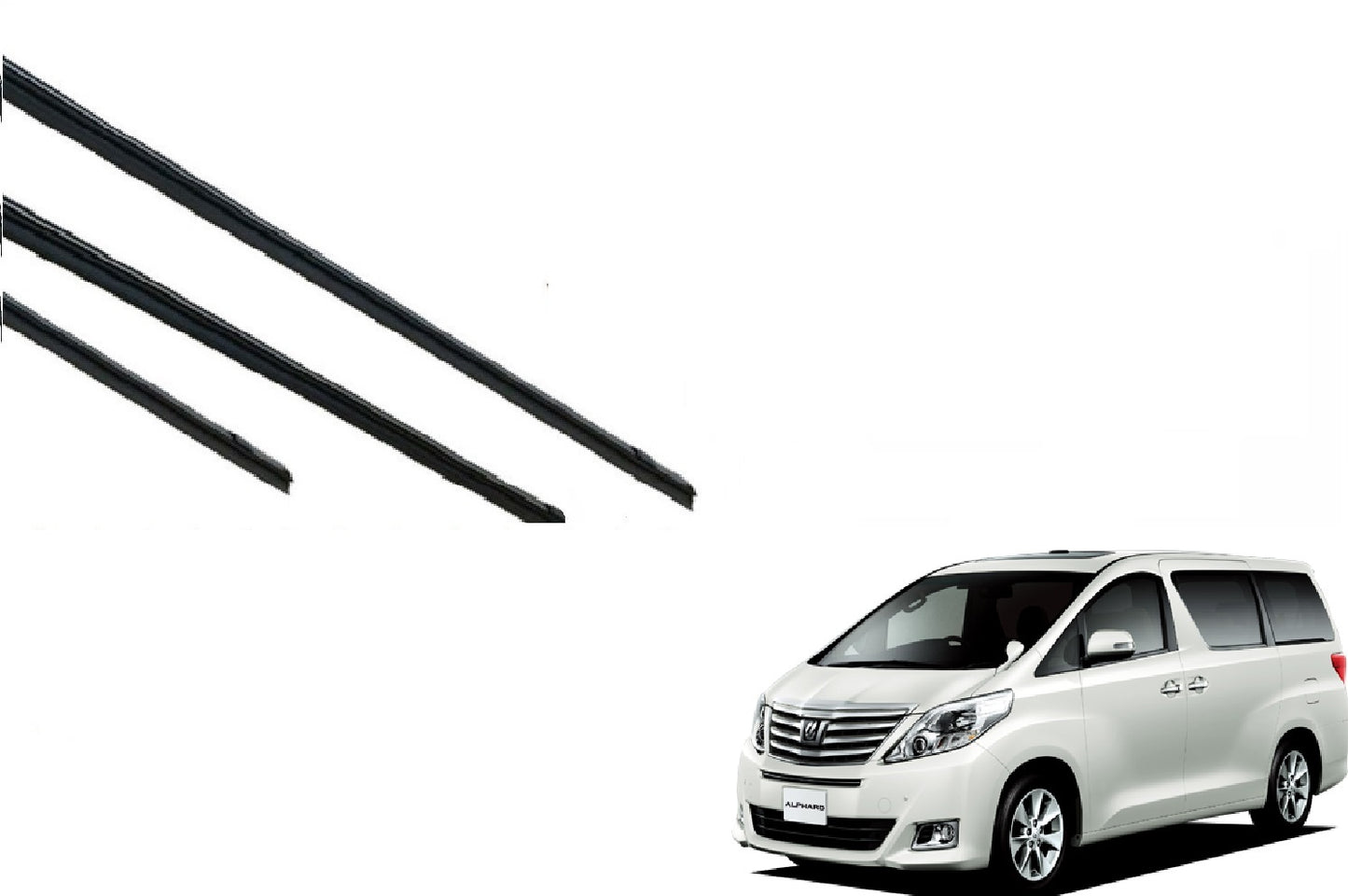 アルファード 20系 ワイパー 替えゴム 適合サイズ フロント2本 リア1本 合計3本 交換セット TOYOTA 純正互換 alphard ANH20W 25W ATH GGH20